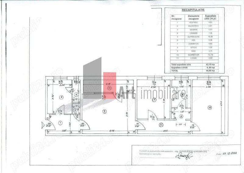 Vanzare apartament 3 camere 2 bai cu centrala Brancoveanu - Covasna